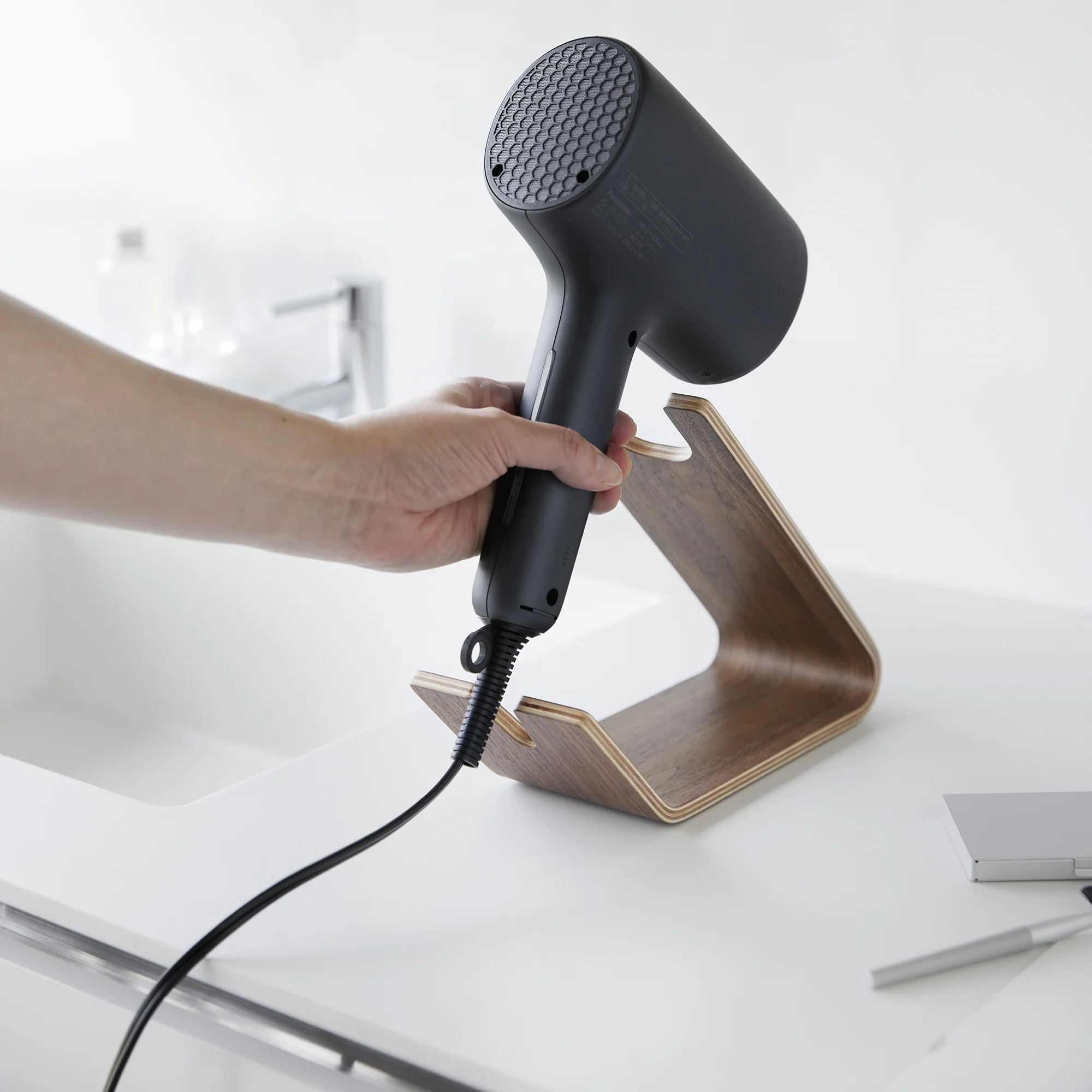 Hair Dryer and Iron Stand - Wood - Image 14