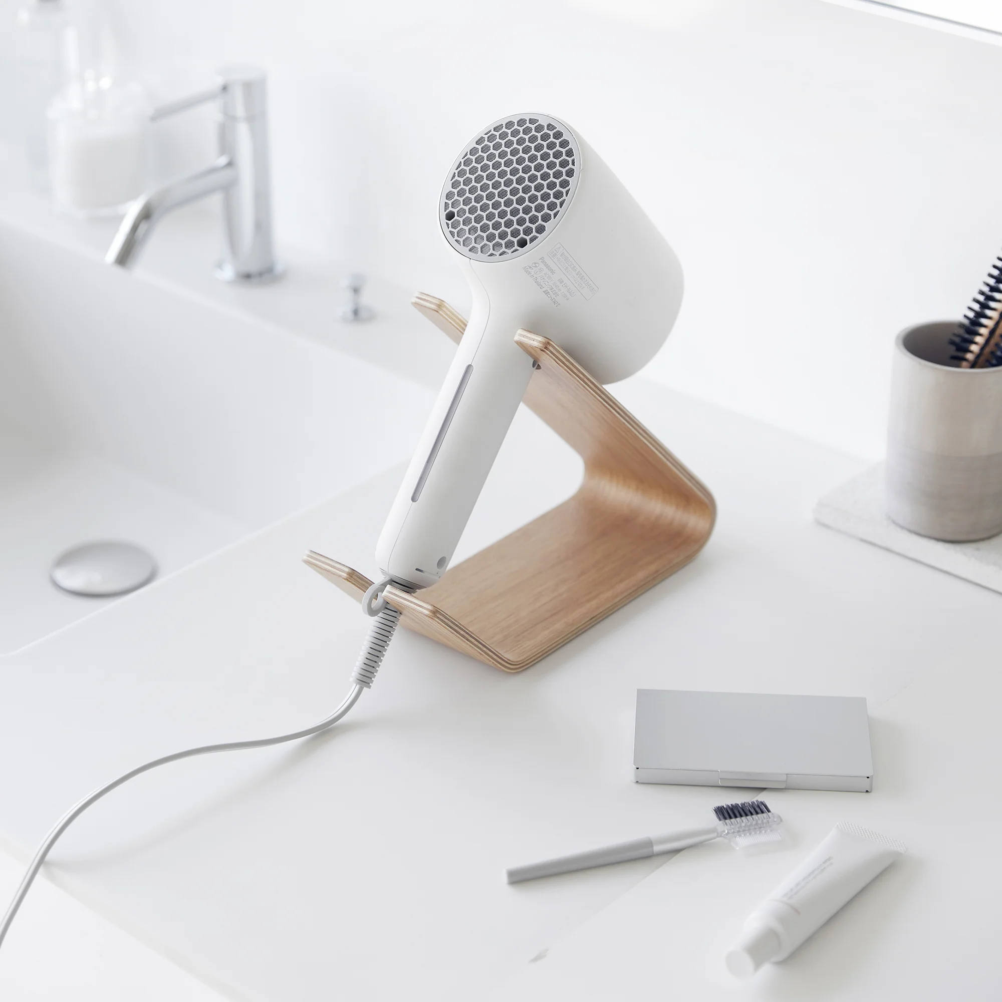Hair Dryer and Iron Stand - Wood - Image 3