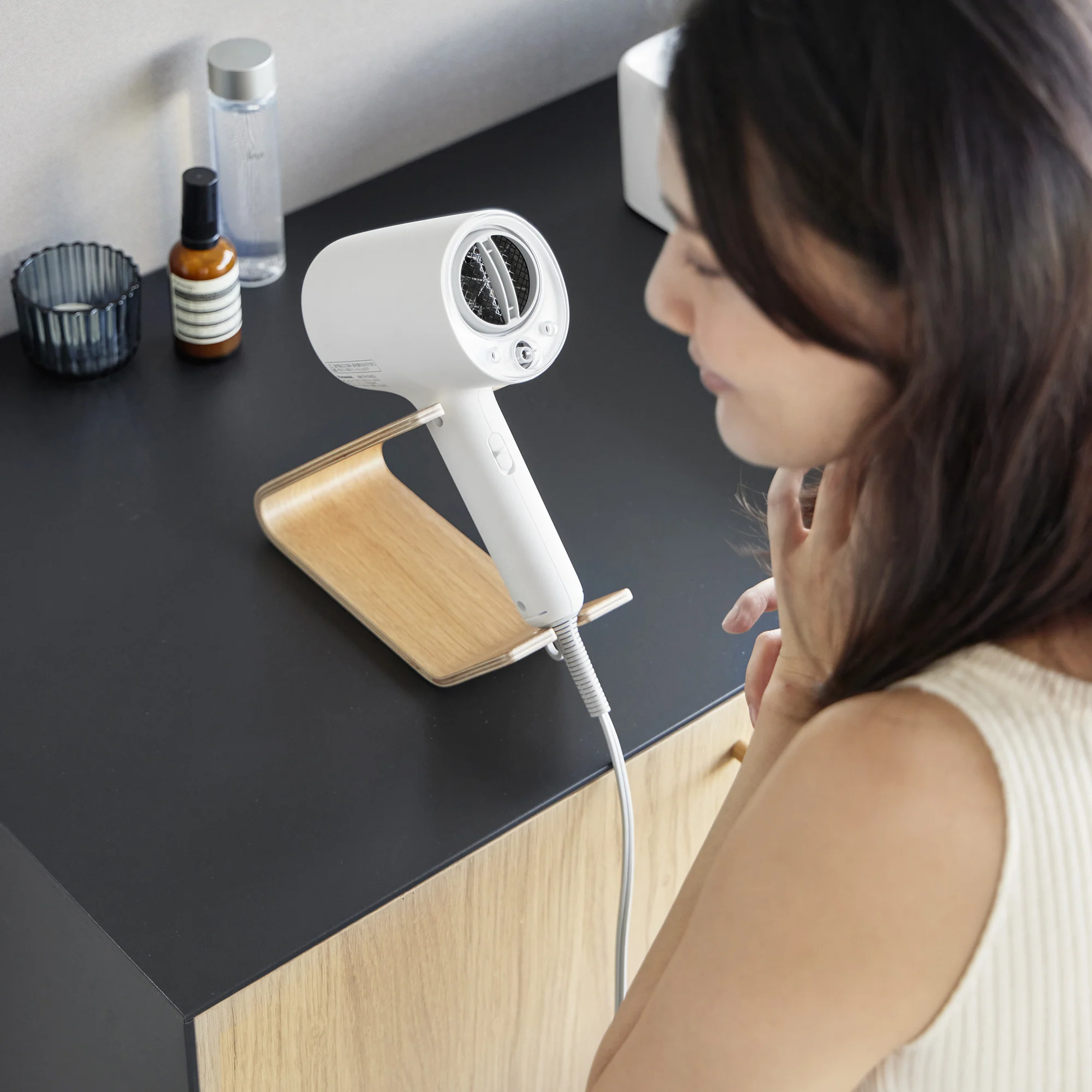 Hair Dryer and Iron Stand - Wood - Image 5