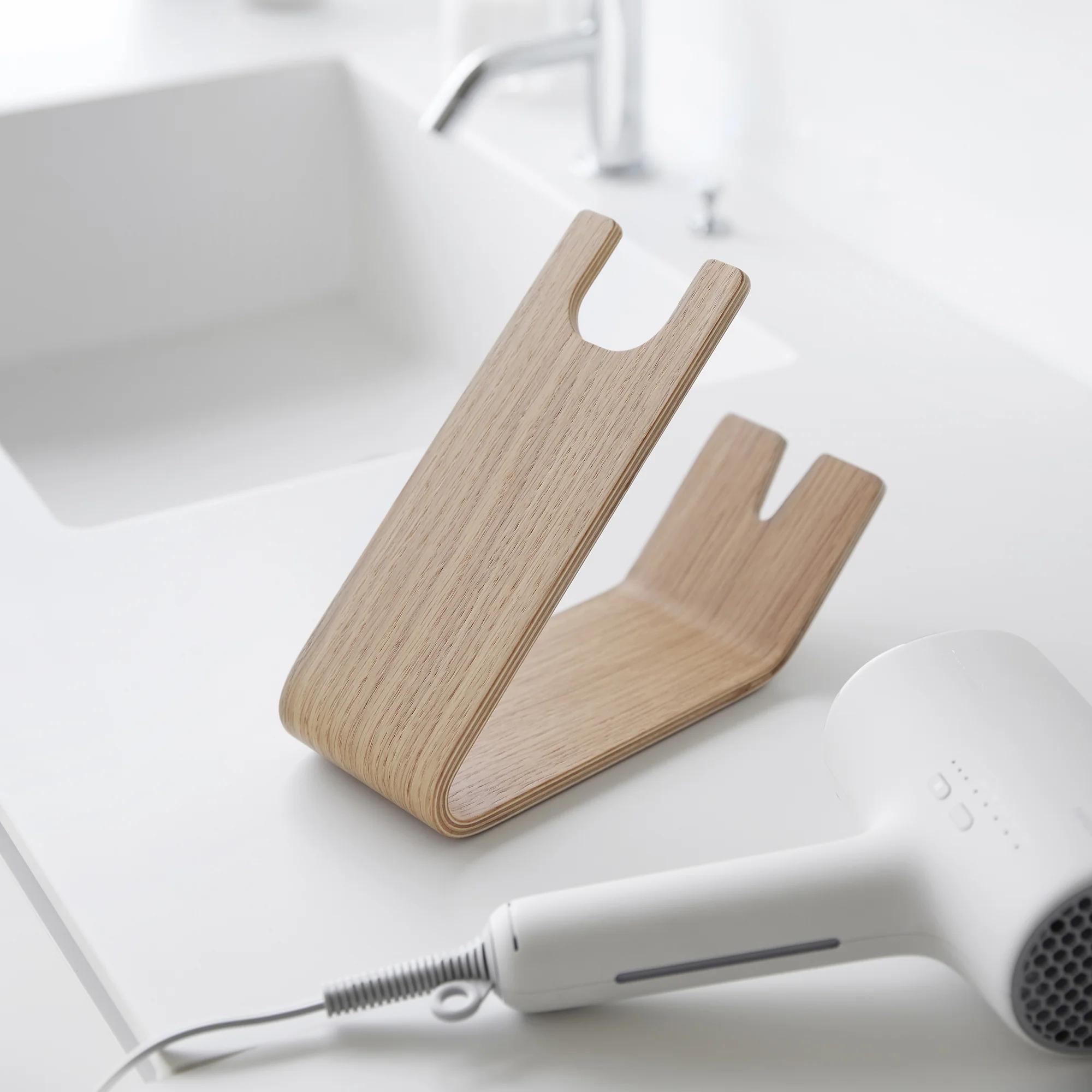 Hair Dryer and Iron Stand - Wood - Image 7