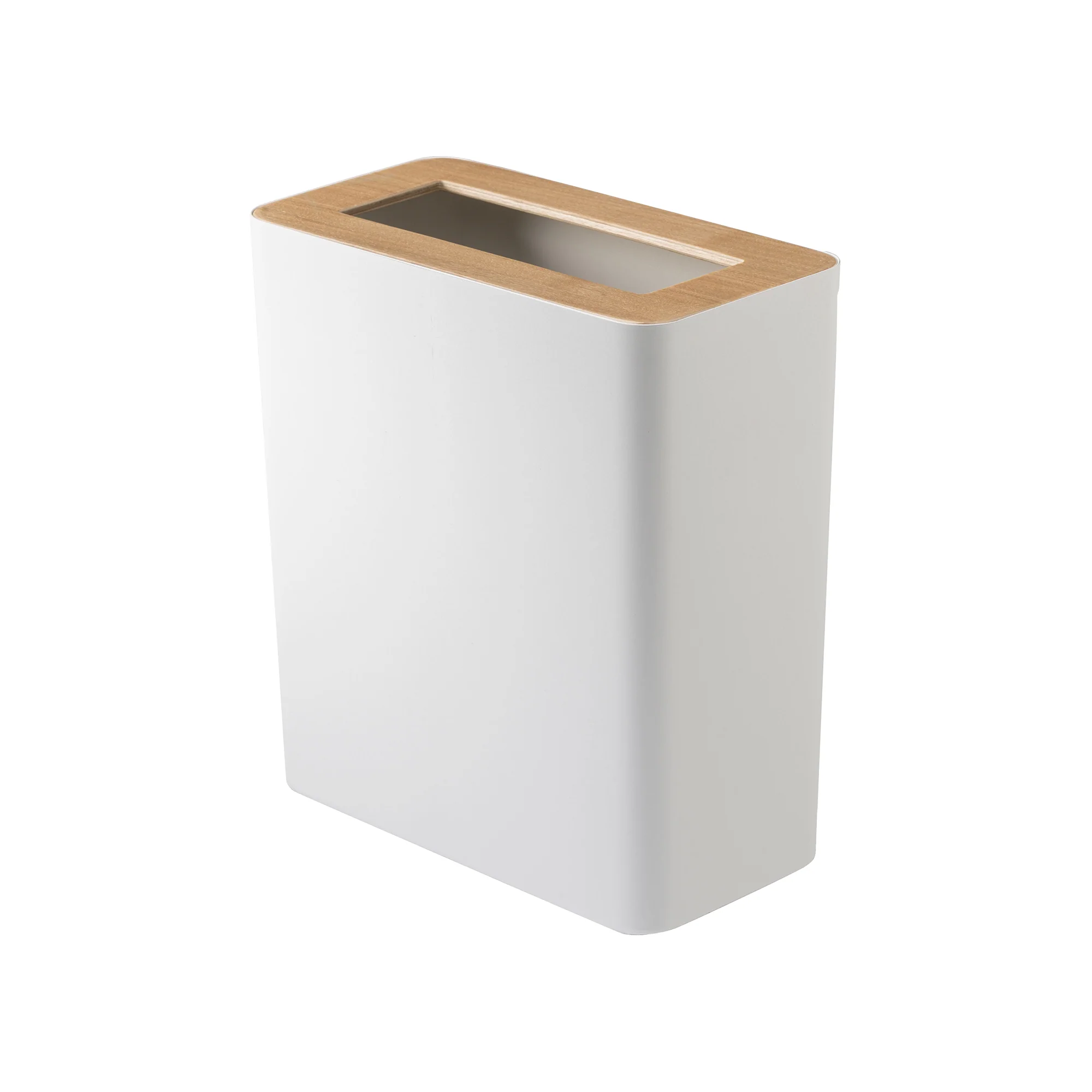 Trash Can - Rectangle - Steel + Wood - Image 5