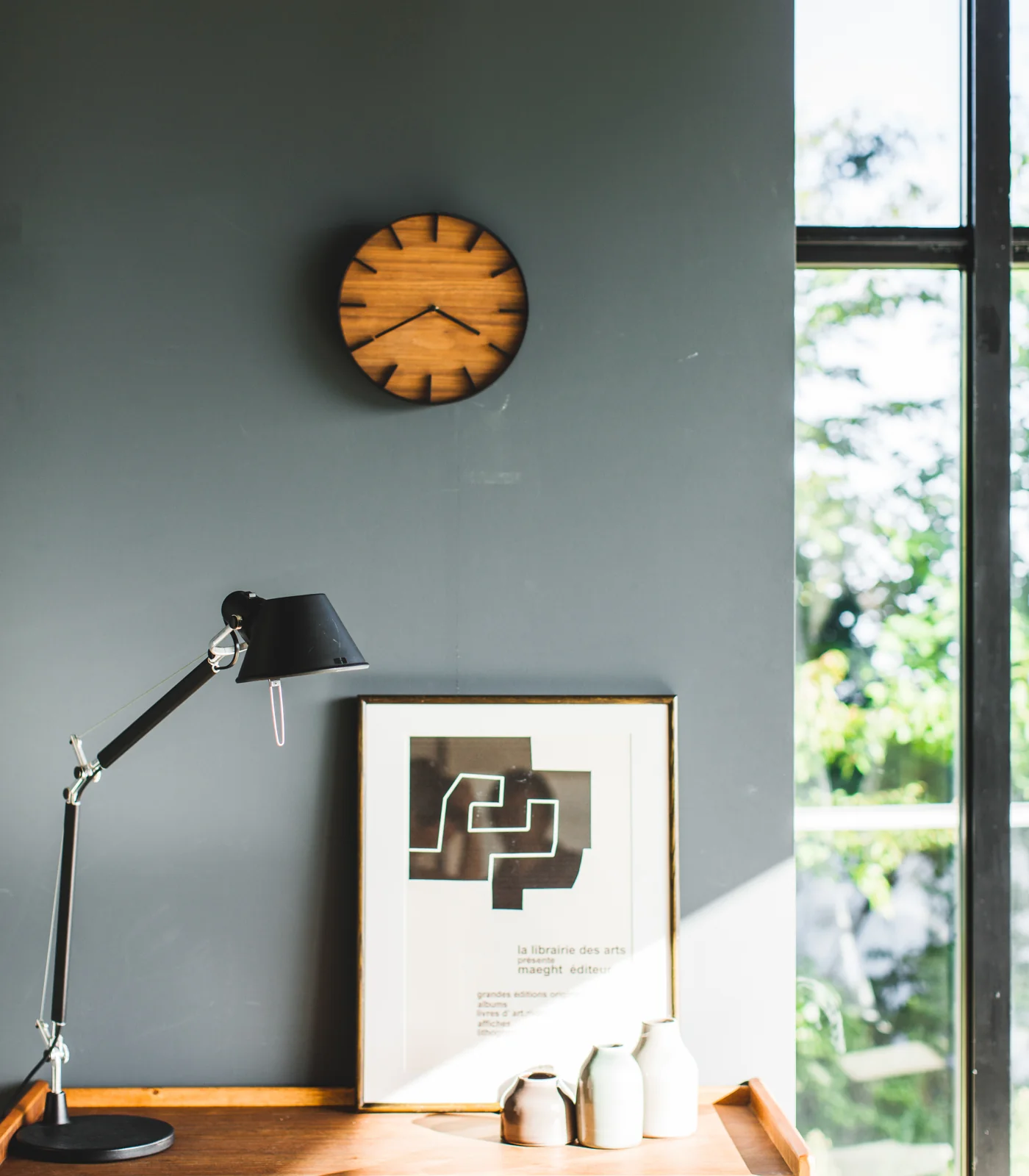 Wall Clock - Steel + Wood - Image 8