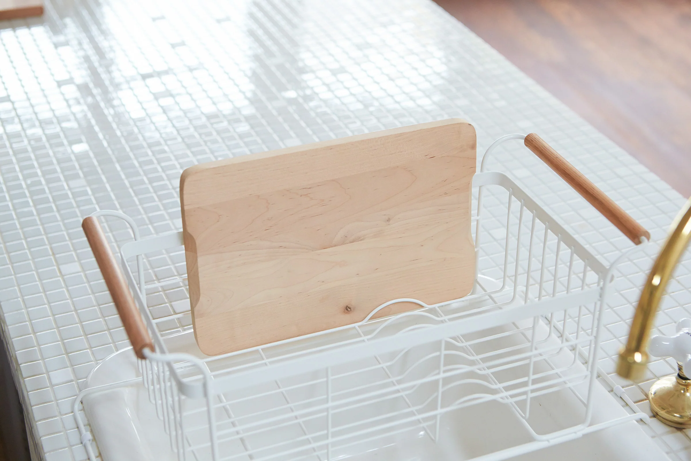 Over-the-Sink Dish Rack - Steel + Wood - Image 5
