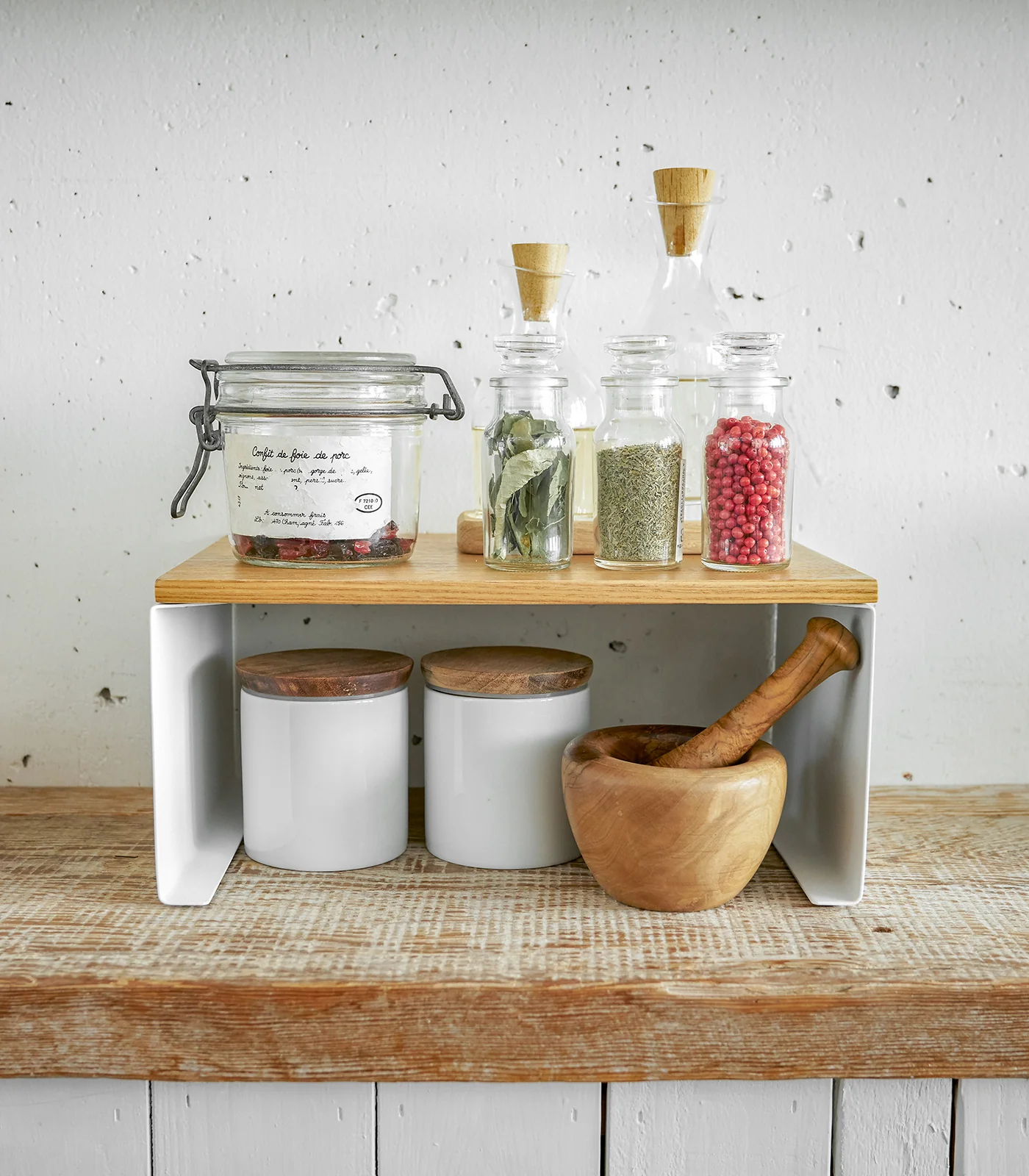 Stackable Countertop Shelf - Two Sizes - Steel + Wood - Image 14