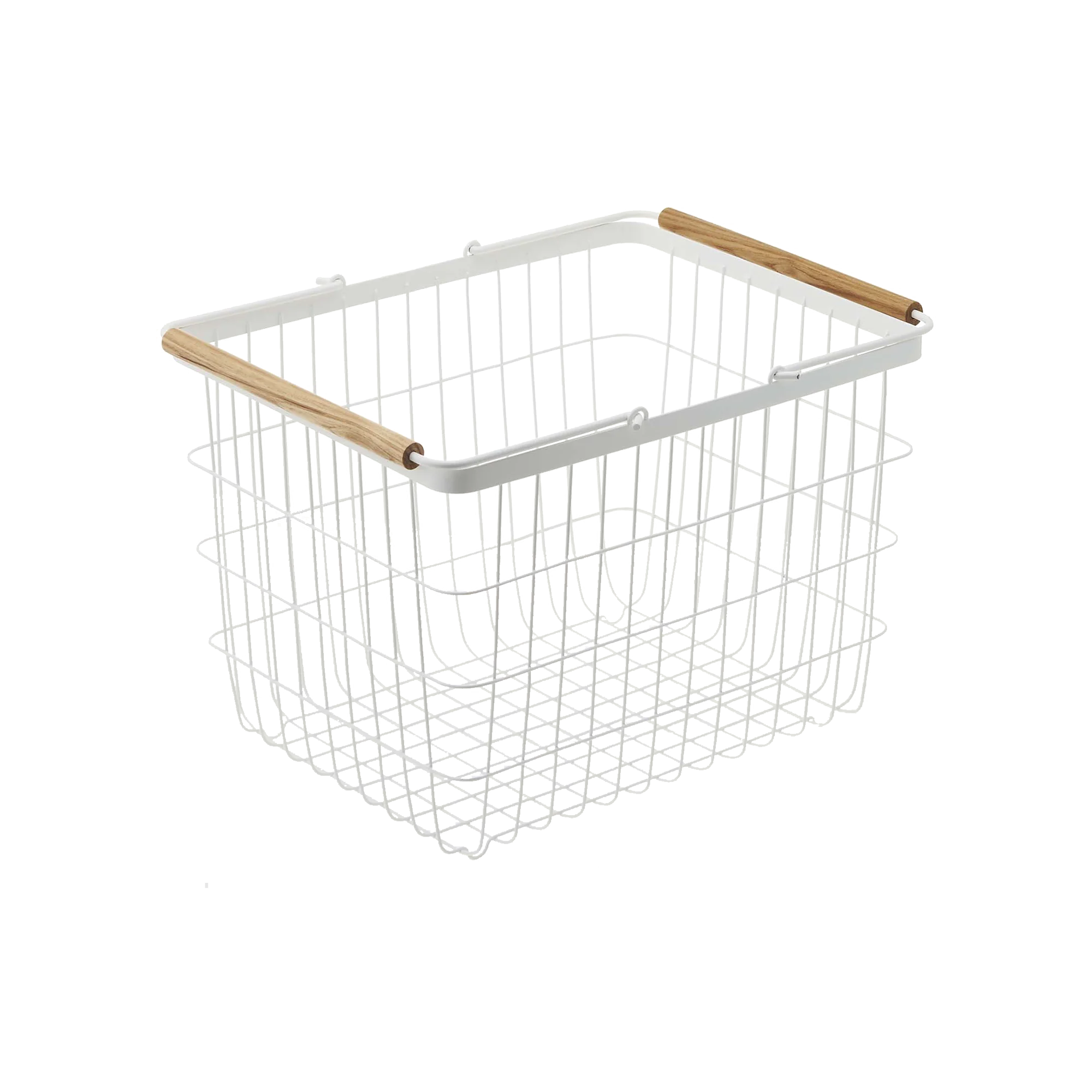 Wire Basket - Two Sizes - Steel + Wood - Image 5