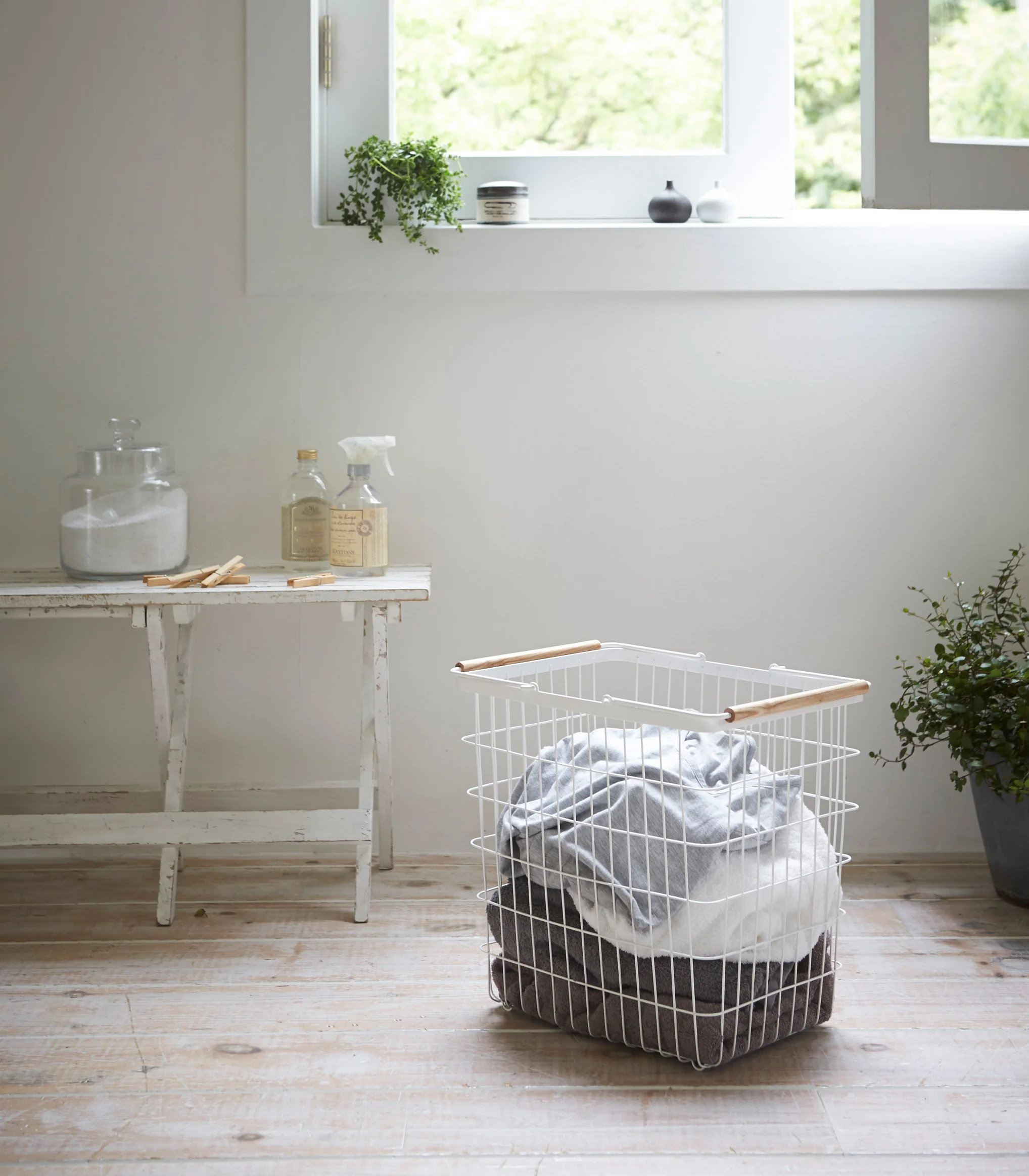 Wire Basket - Two Sizes - Steel + Wood - Image 7