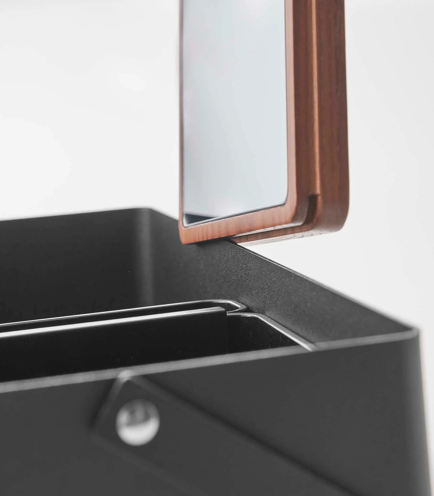 Makeup Organizer with Mirror - Steel + Wood - Image 14