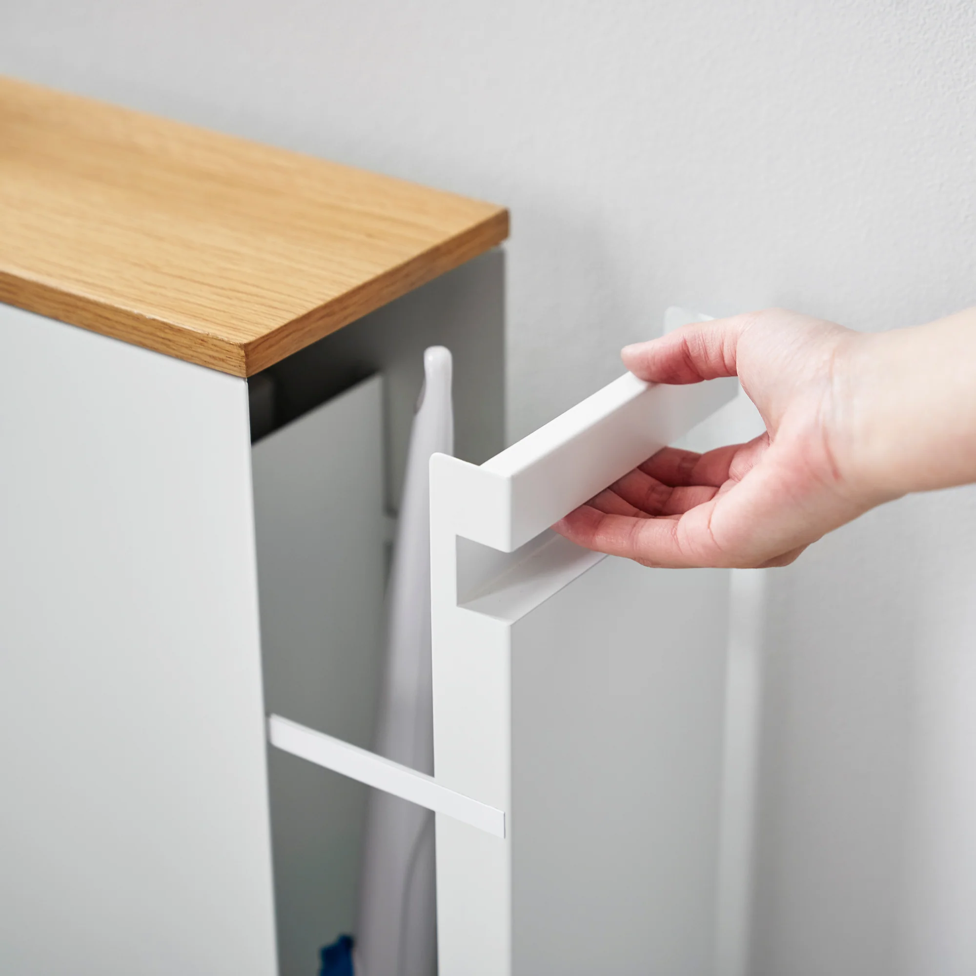 Pull-Out Bathroom Storage Cabinet - Steel + Wood - Image 5