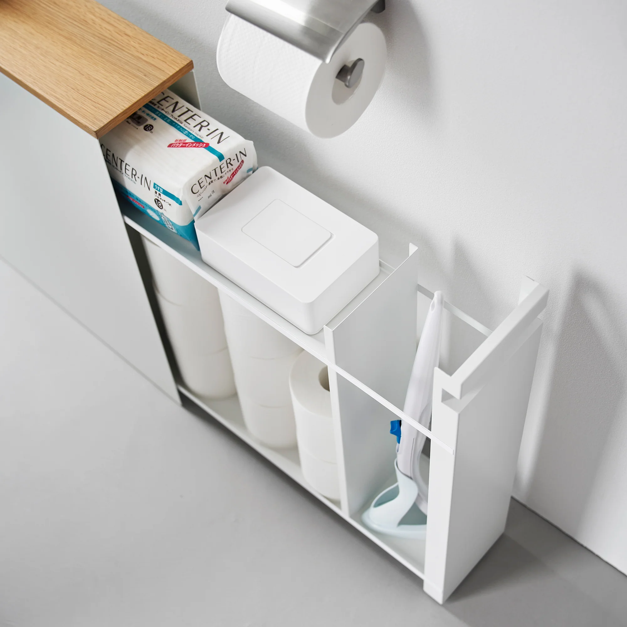 Pull-Out Bathroom Storage Cabinet - Steel + Wood - Image 7