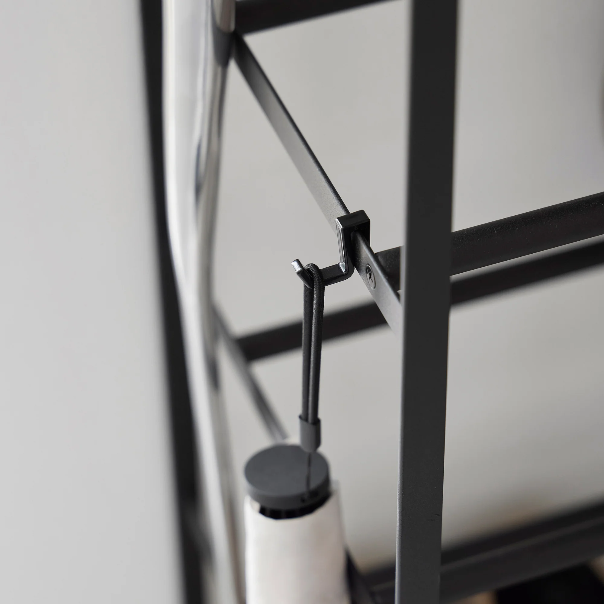 Rolling Five-Tier Shoe Rack (34.25" H)  - Steel + Wood - Image 15