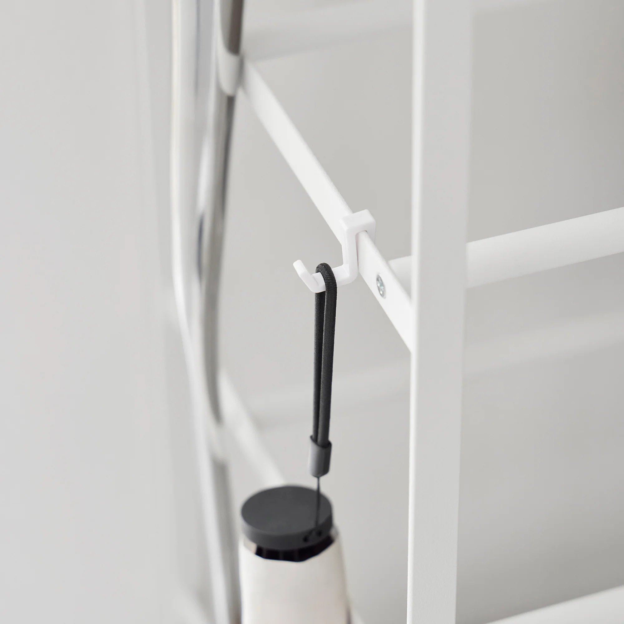 Rolling Five-Tier Shoe Rack (34.25" H)  - Steel + Wood - Image 7