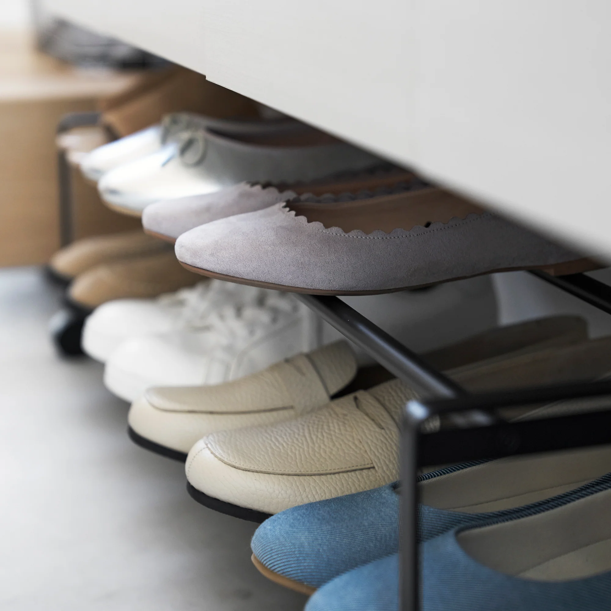 Two-Tier Rolling Shoe Rack (8" H)  - Steel - Image 13