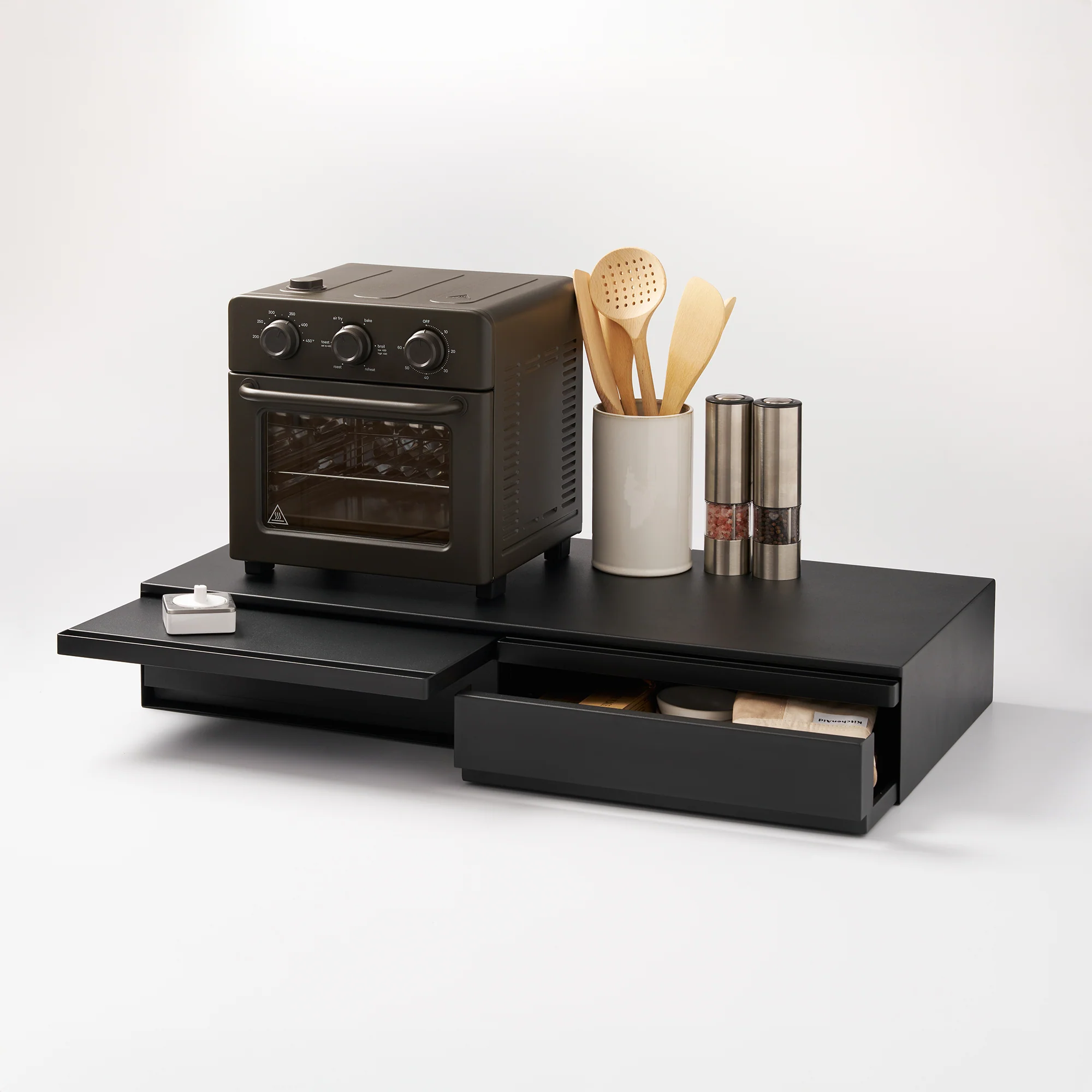 Countertop Drawer with Pull-Out Shelf - Wide - Steel - Image 10