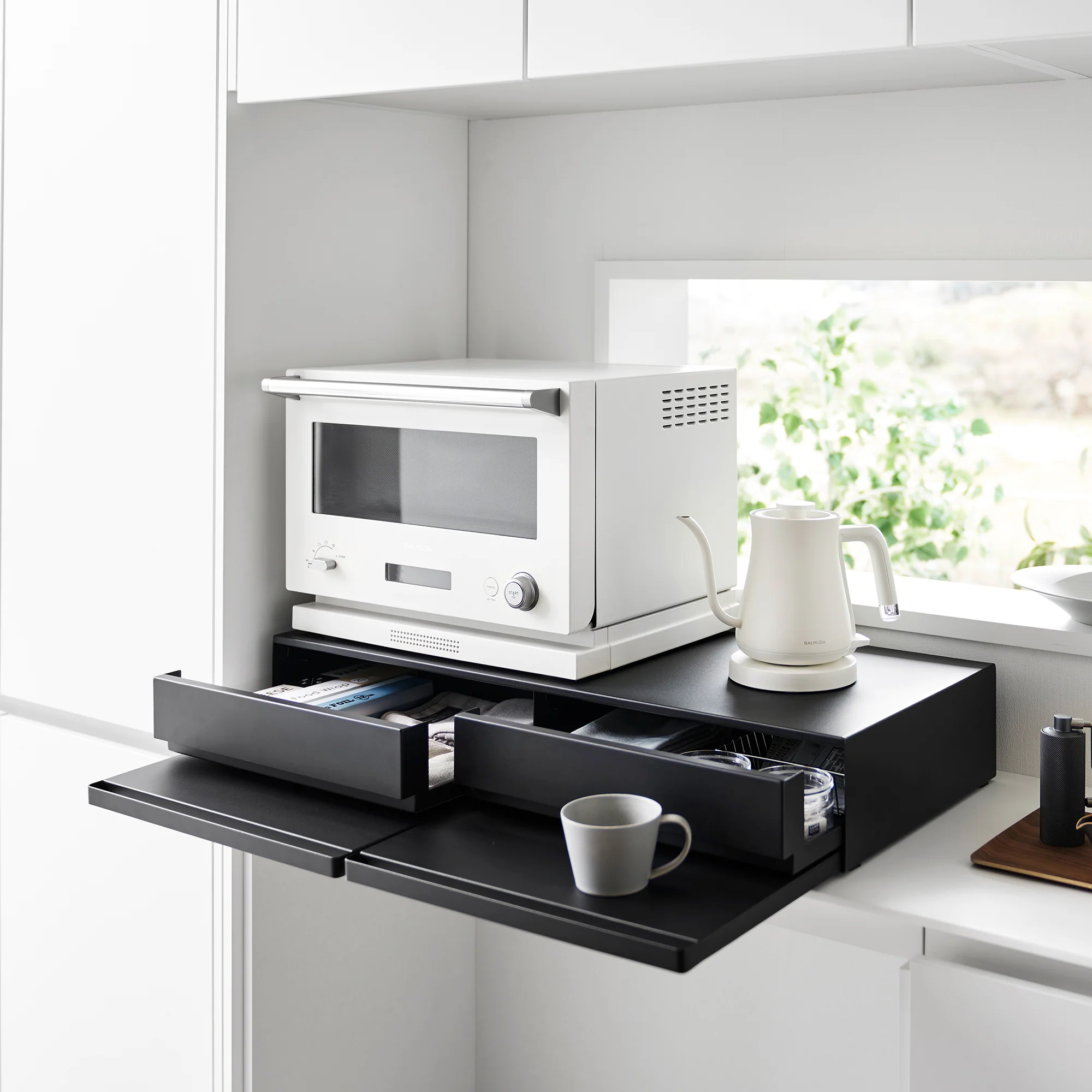 Countertop Drawer with Pull-Out Shelf - Wide - Steel - Image 12