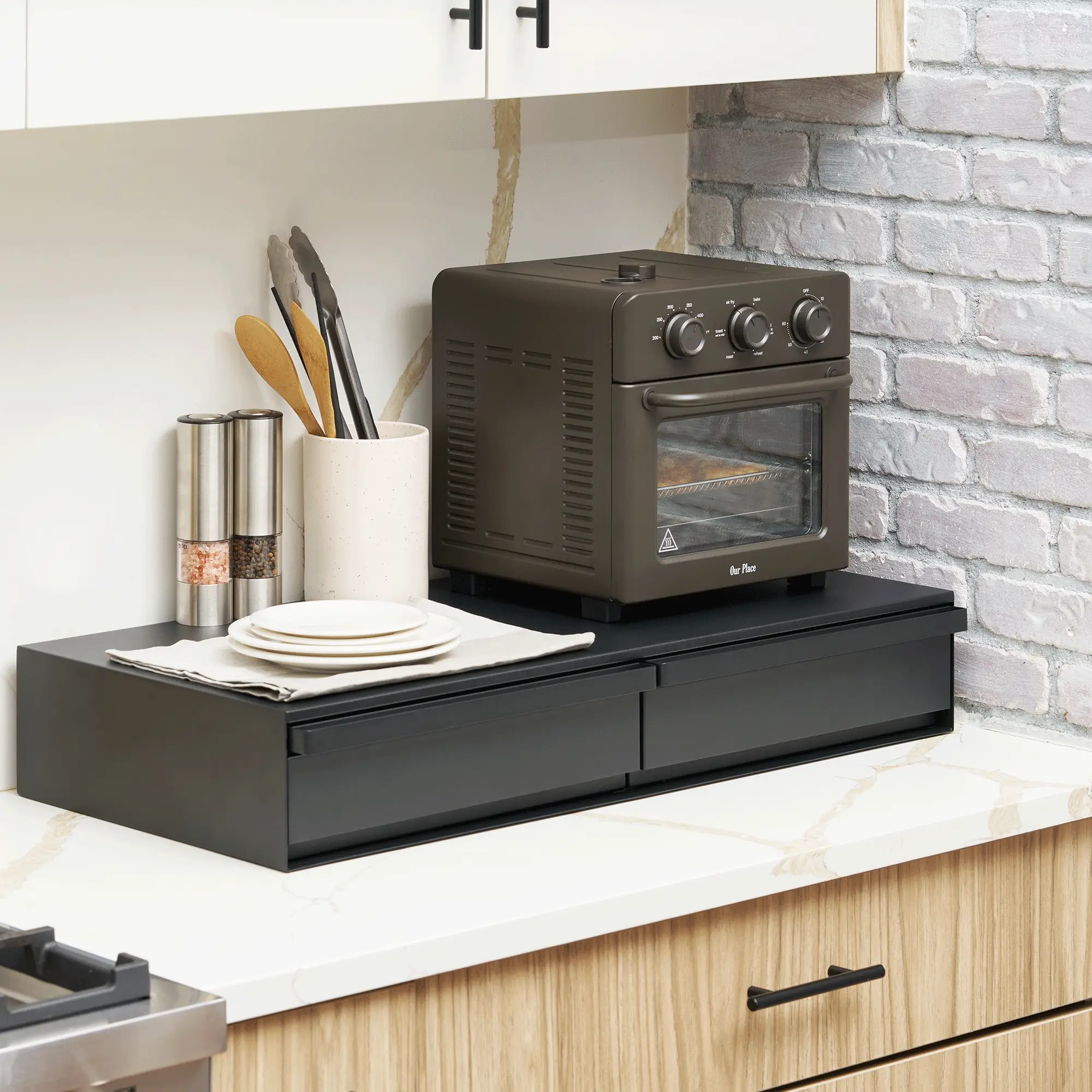 Countertop Drawer with Pull-Out Shelf - Wide - Steel - Image 17