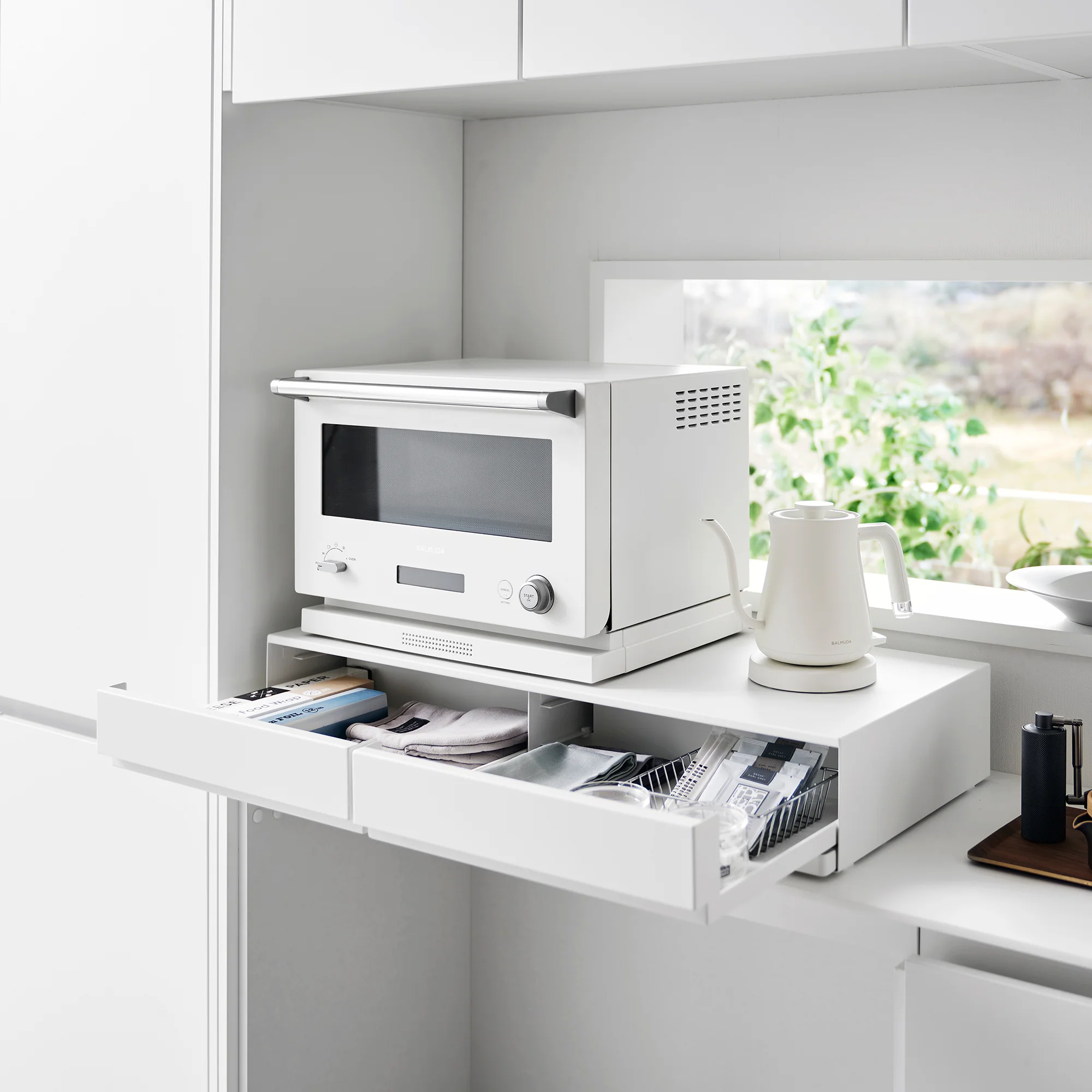 Countertop Drawer with Pull-Out Shelf - Wide - Steel - Image 6