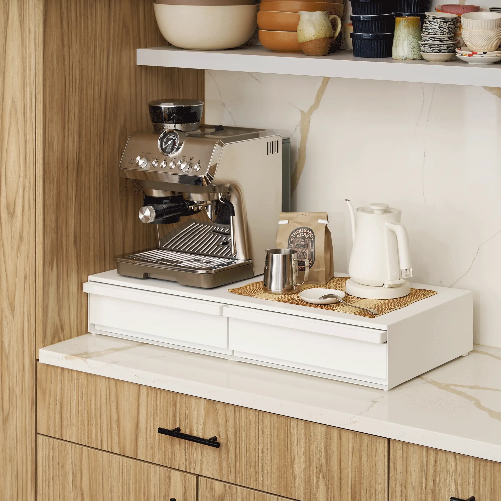 Countertop Drawer with Pull-Out Shelf - Wide - Steel - Image 8